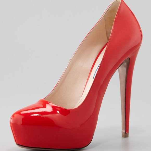 Prada Shoes - Prada Fiery Red Vernice Hidden Platform Pump 4 34